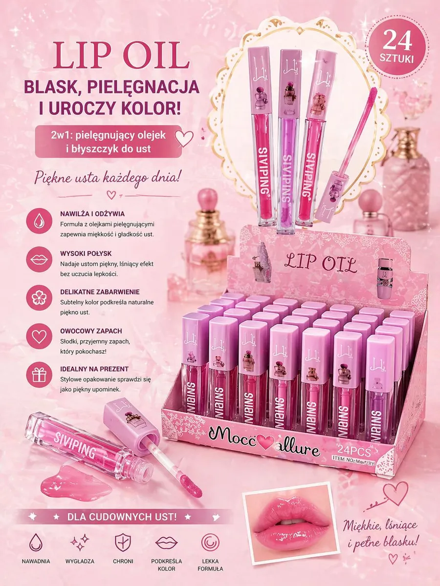 Lip Oil Swiping Mocce Allure Różowe 24 szt