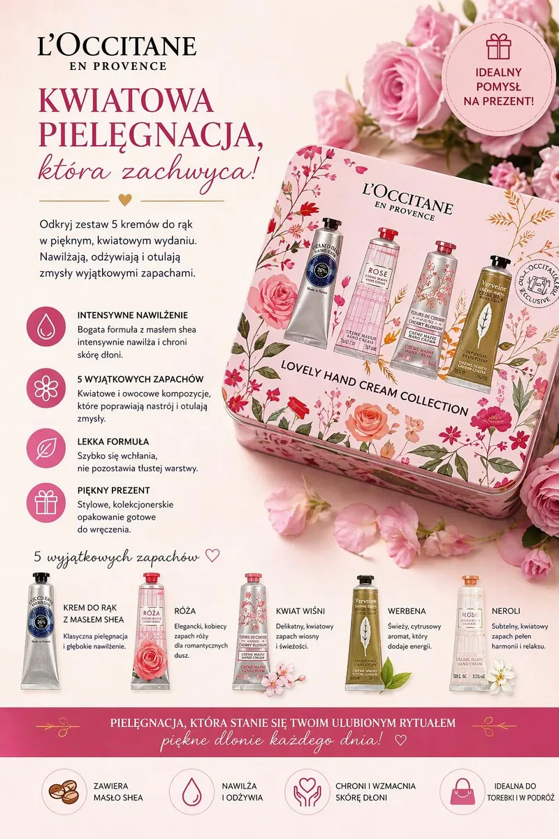 L'Occitane Lovely Hand Cream Collection Zestaw 5 Kremów