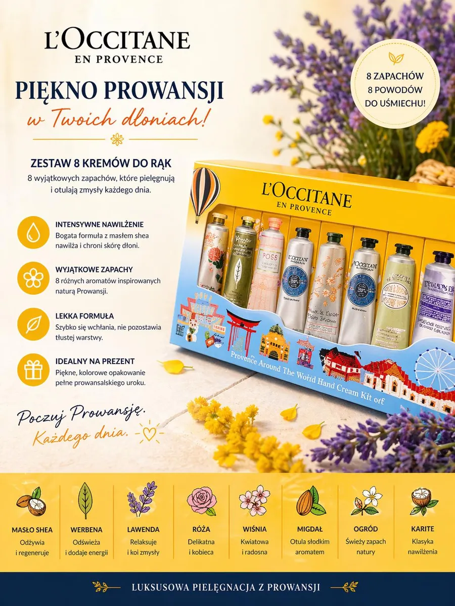 L'Occitane Zestaw 8 Kremów do Rąk Prowansja
