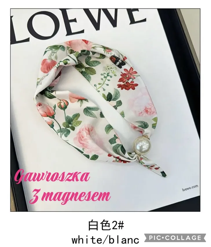 Gawr Gura Gawroszka Różano-biała z Perłą 3 Magnesem