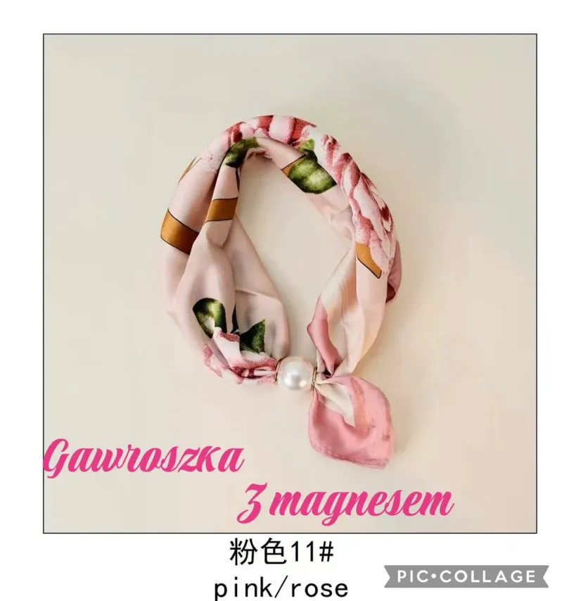 Gawroszka Różowa z Magnesem Kwiatowy Print