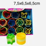 Zestaw 12 Wielokolorowych Foremek do Ciastek Rainbow Spring 7,5x6,5x6,5cm