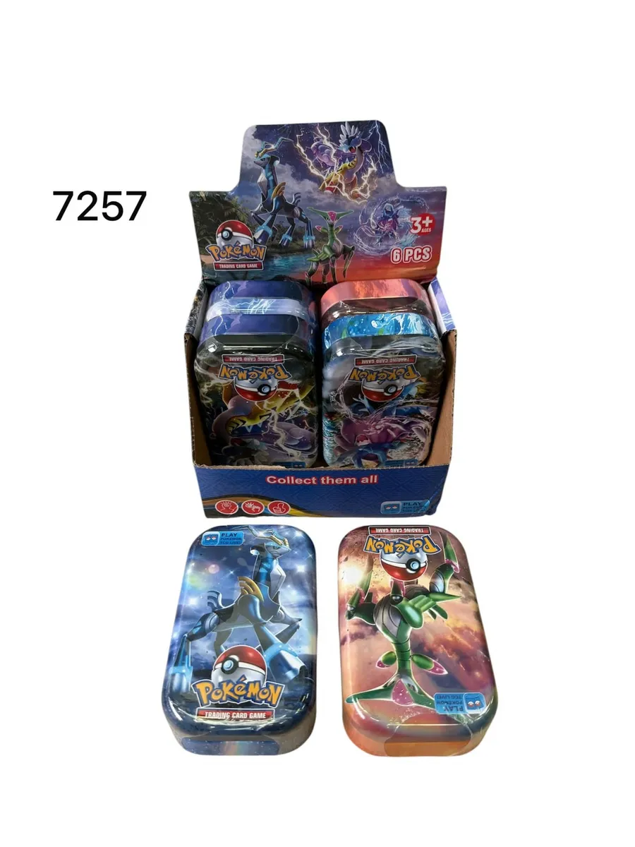 Karty Pokémon Metalowe w Pudełku Trading Card Game