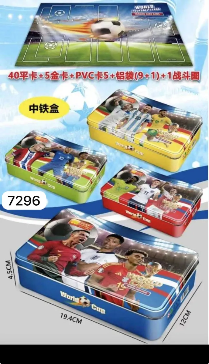 Karty metalowe World Cup Football Stars pudełko 19,4x12x4,5cm
