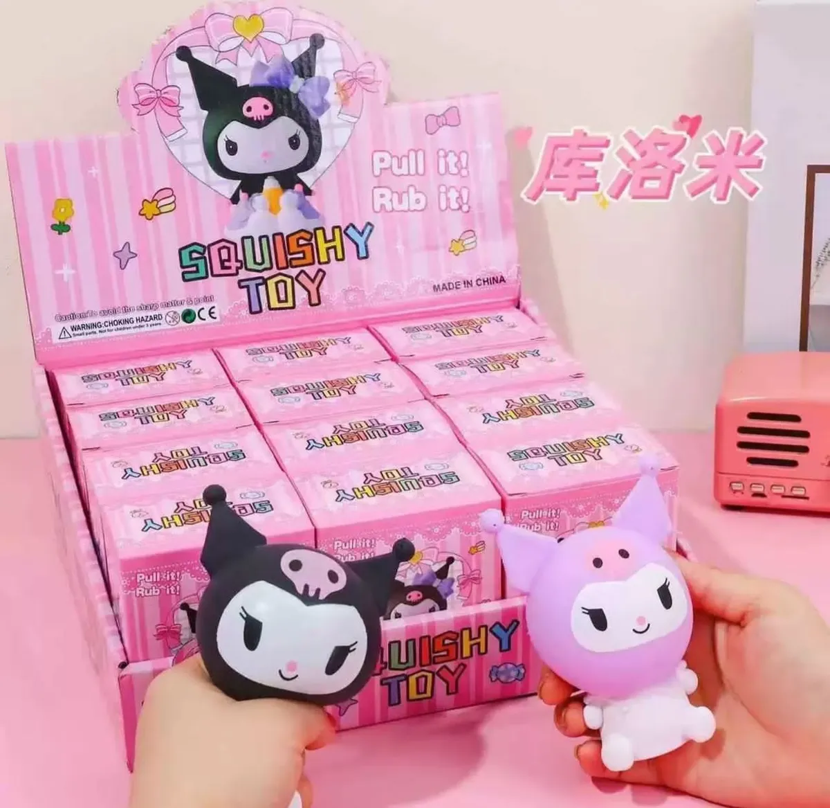 Gniotki Squishy Kuromi i My Melody Różowe Czarne