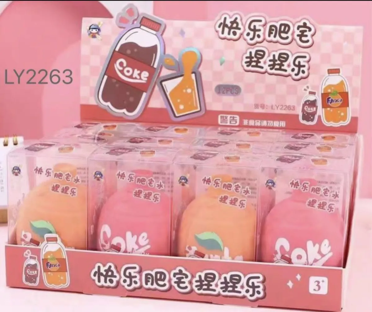 Gniotki Squeeze Toys Coca-Cola Fanta Pomarańczowa Różowa