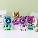 Mini wentylator USB w kształcie misia metalizowany wielokolorowy