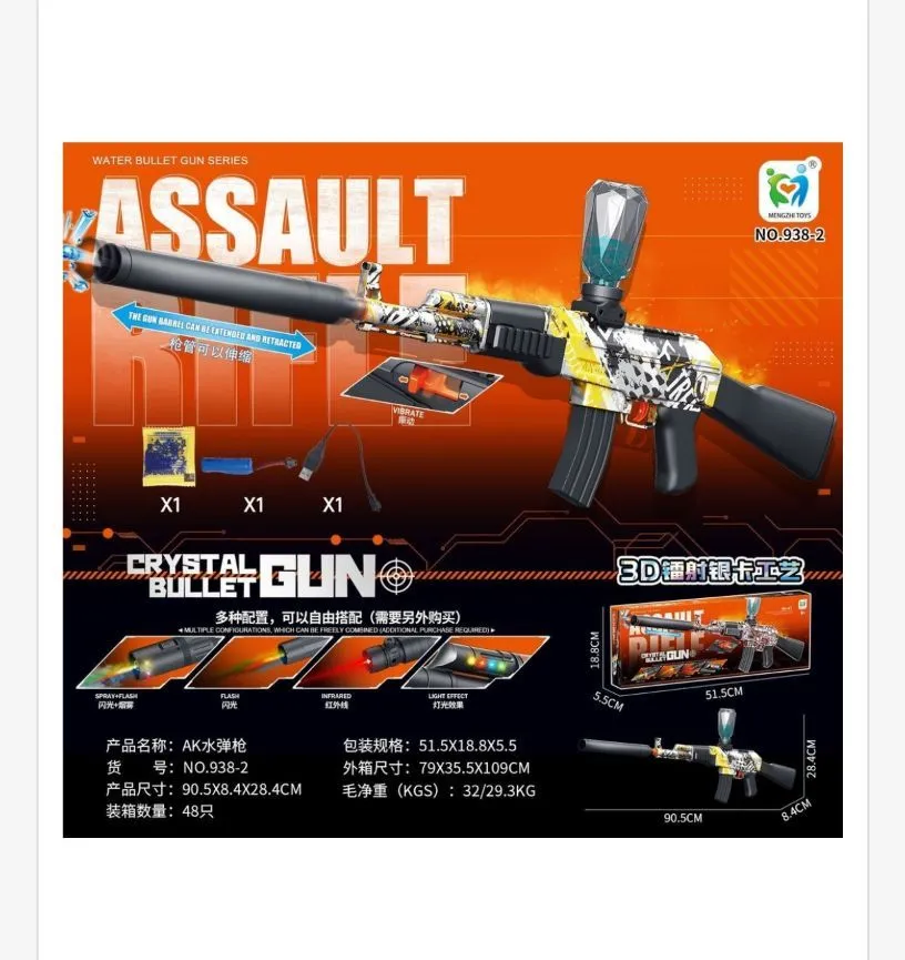 Pistolet na kryształowe kulki Assault AK 90,5x28,4 cm