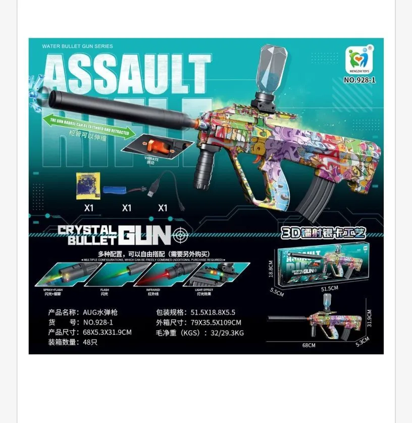 Pistolet na kryształowe kulki Assault Meng Toys 68,5x31cm