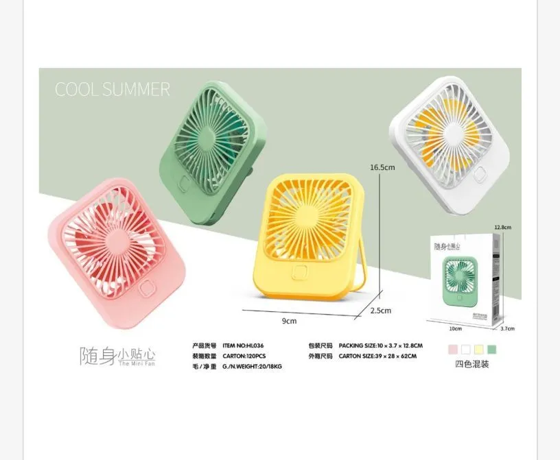 Mini wentylator składany Cool Summer 16,5 cm różowy