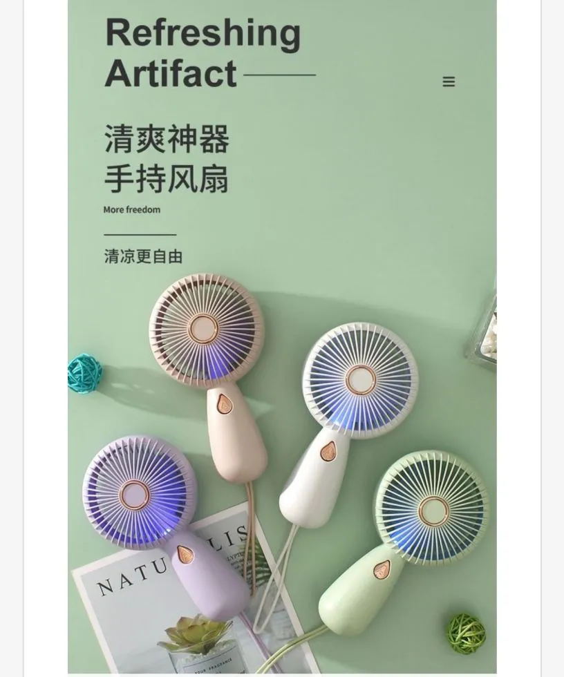 Ręczny wentylator Refreshing Artifact LED miętowy