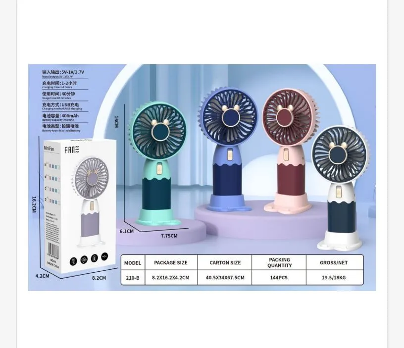 Mini wentylator FAN ręczny z uszami 6,1x7,5cm USB