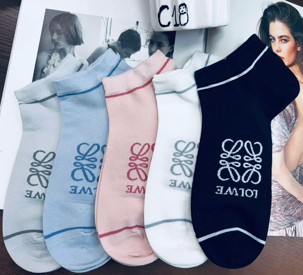 Skarpetki niskie Løve z logo w 5 kolorach