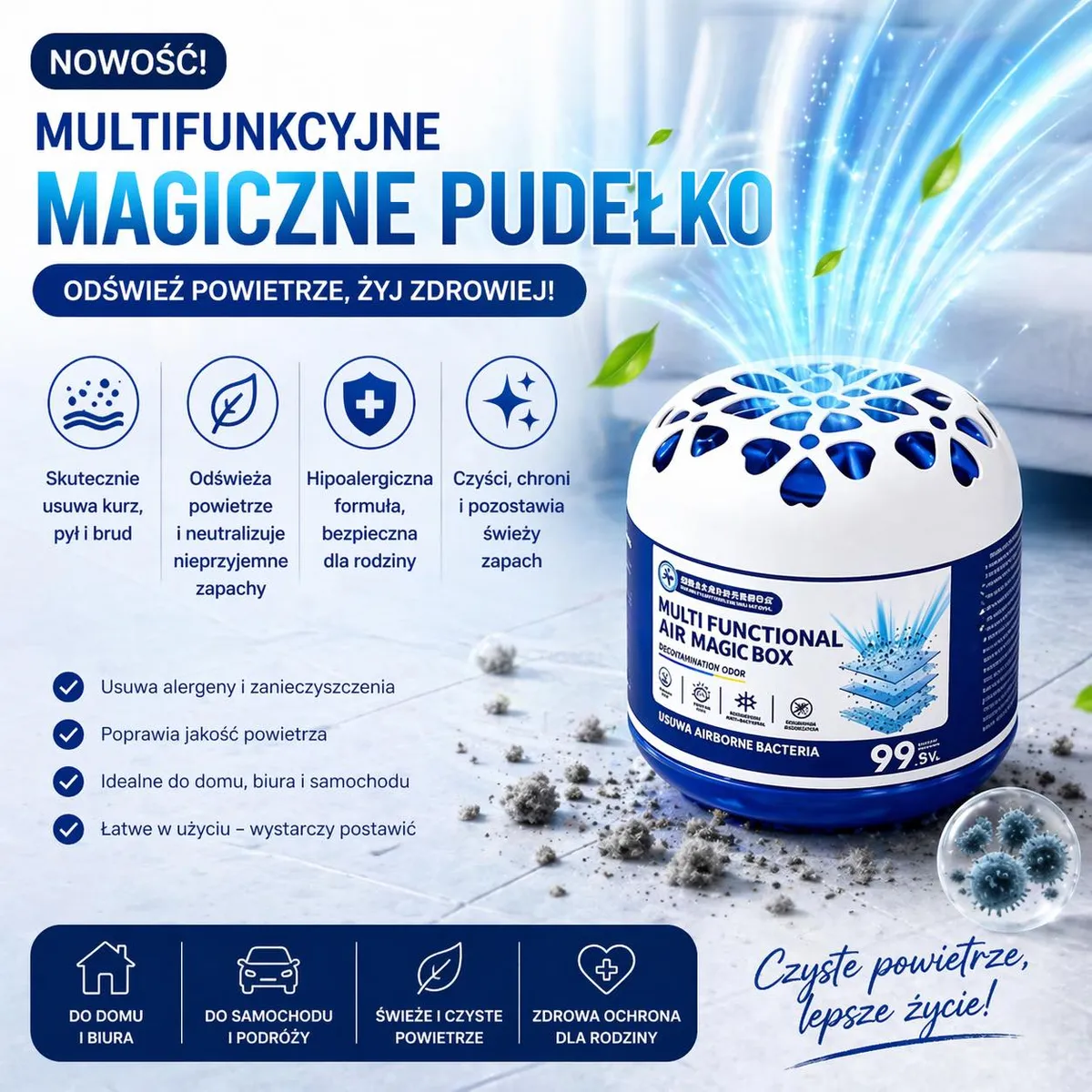 Multifunkcyjne Magiczne Pudełko do Oczyszczania Powietrza 99,5%