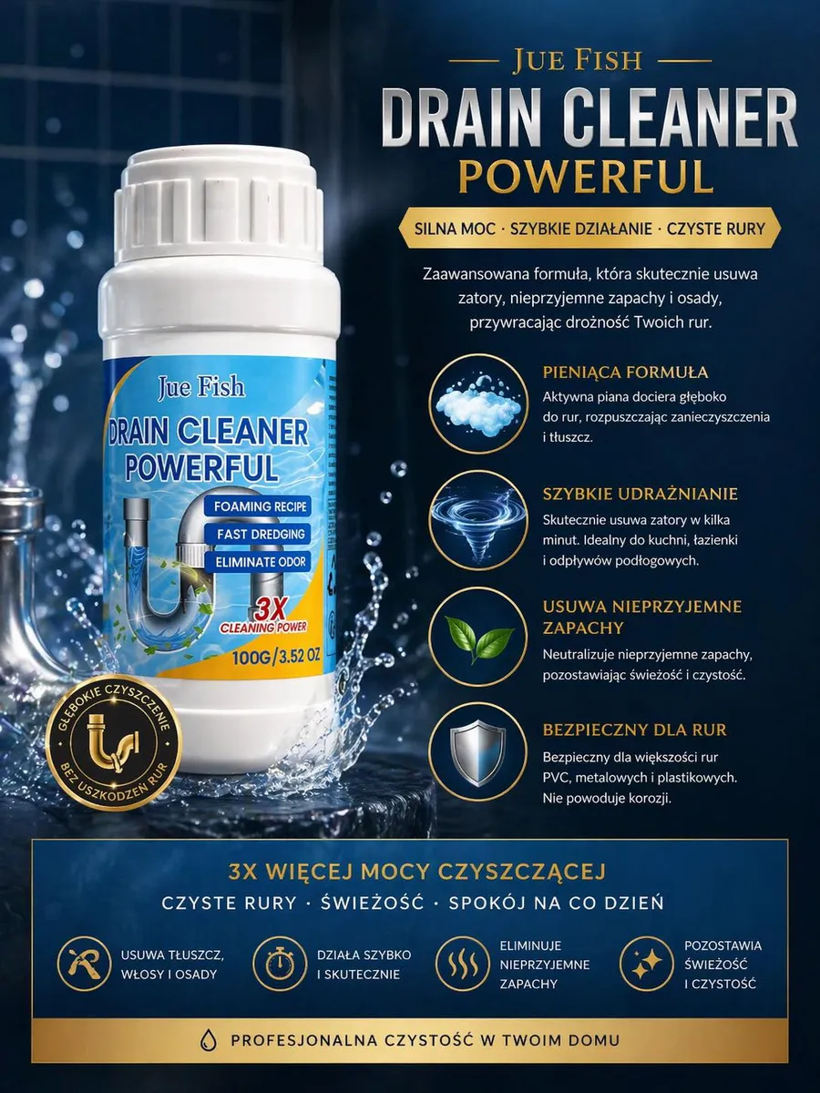 Jue Fish Drain Cleaner Powerful piankowy 100g