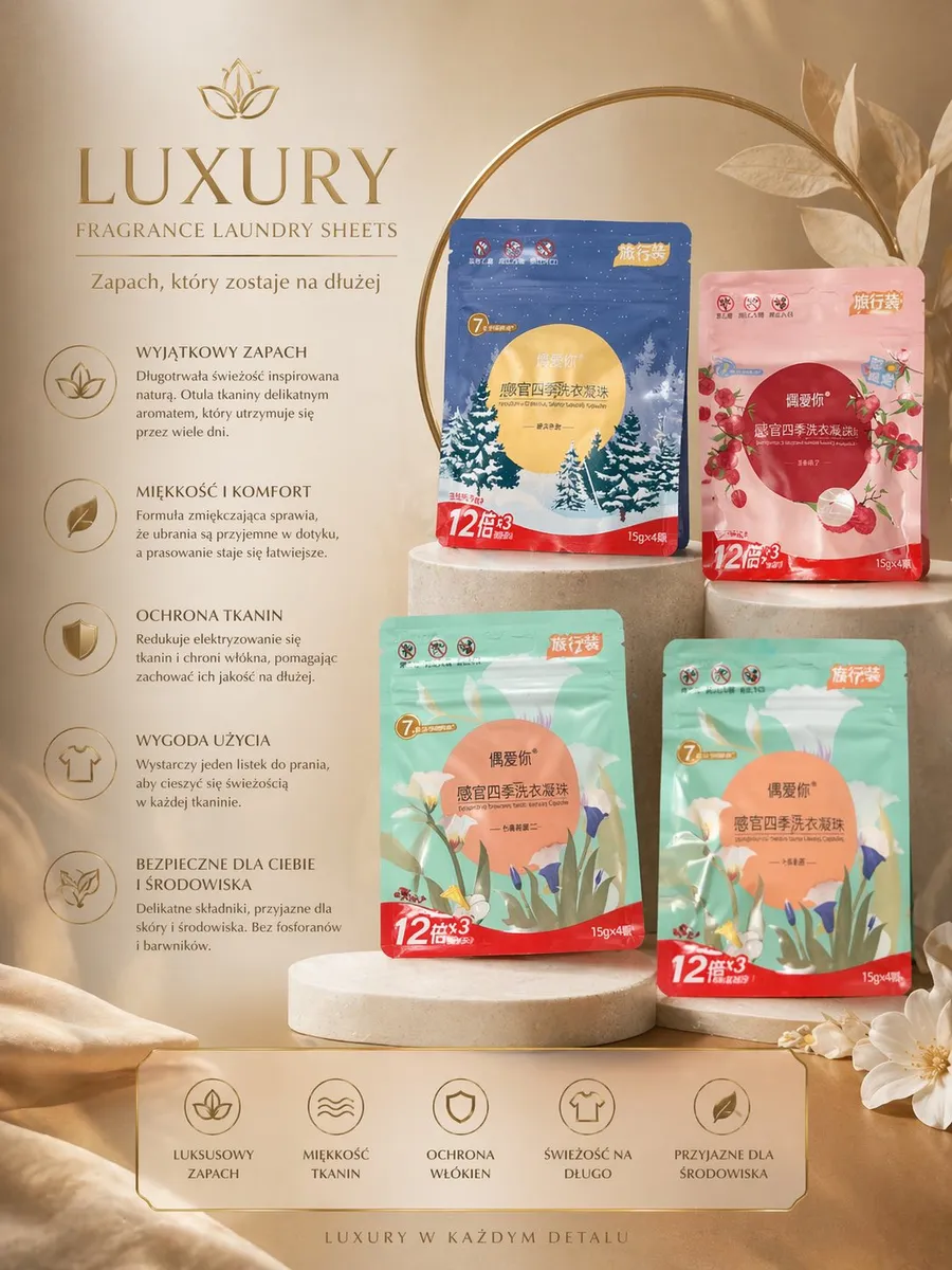 Luxury Fragrance Laundry Sheets listki do prania 12 szt