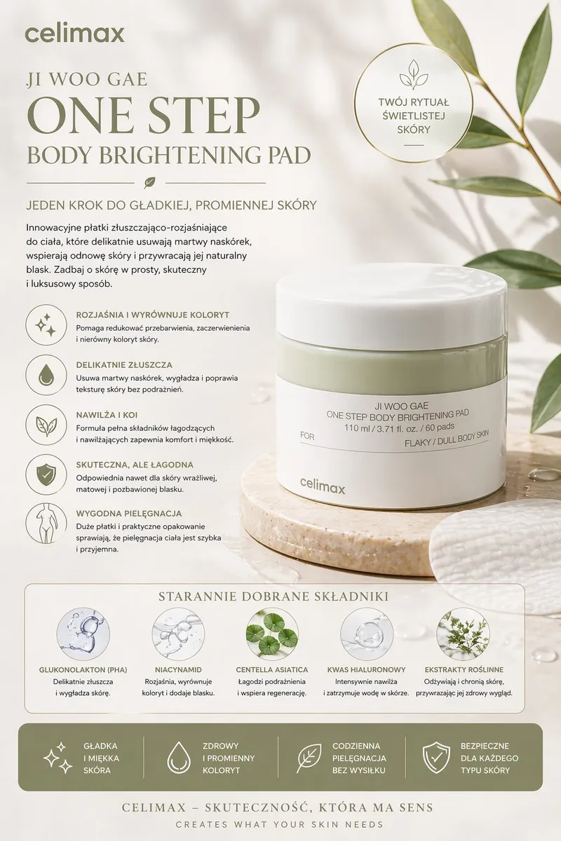 Celimax Ji Woo Gae One Step Body Brightening Pad 110ml 60 płatków