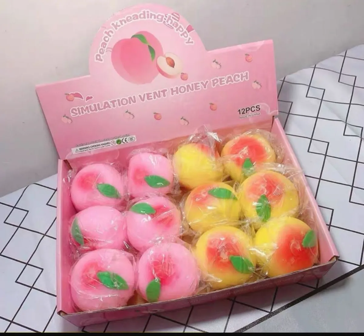 Gniotki Antystresowe Peach Honey 12 szt Różowe Żółte
