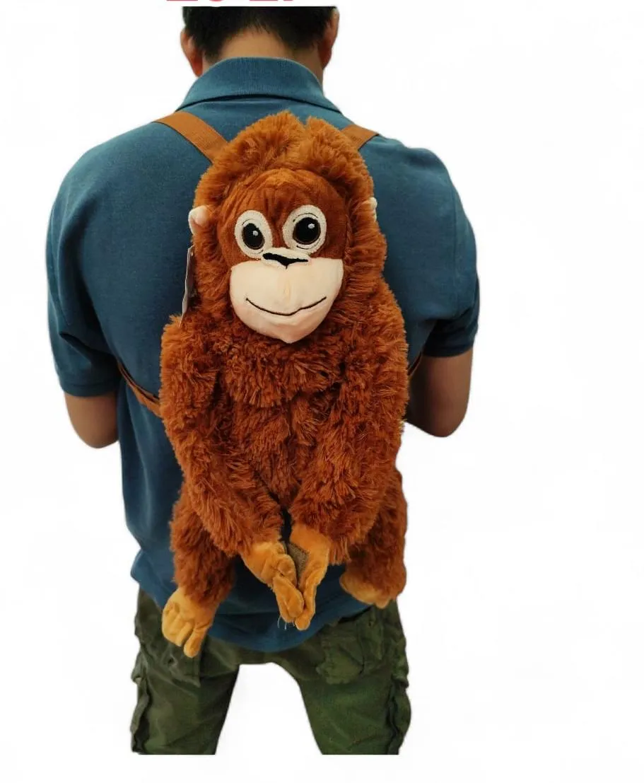 Plecak na ramiona pluszowy małpa orangutan brązowy