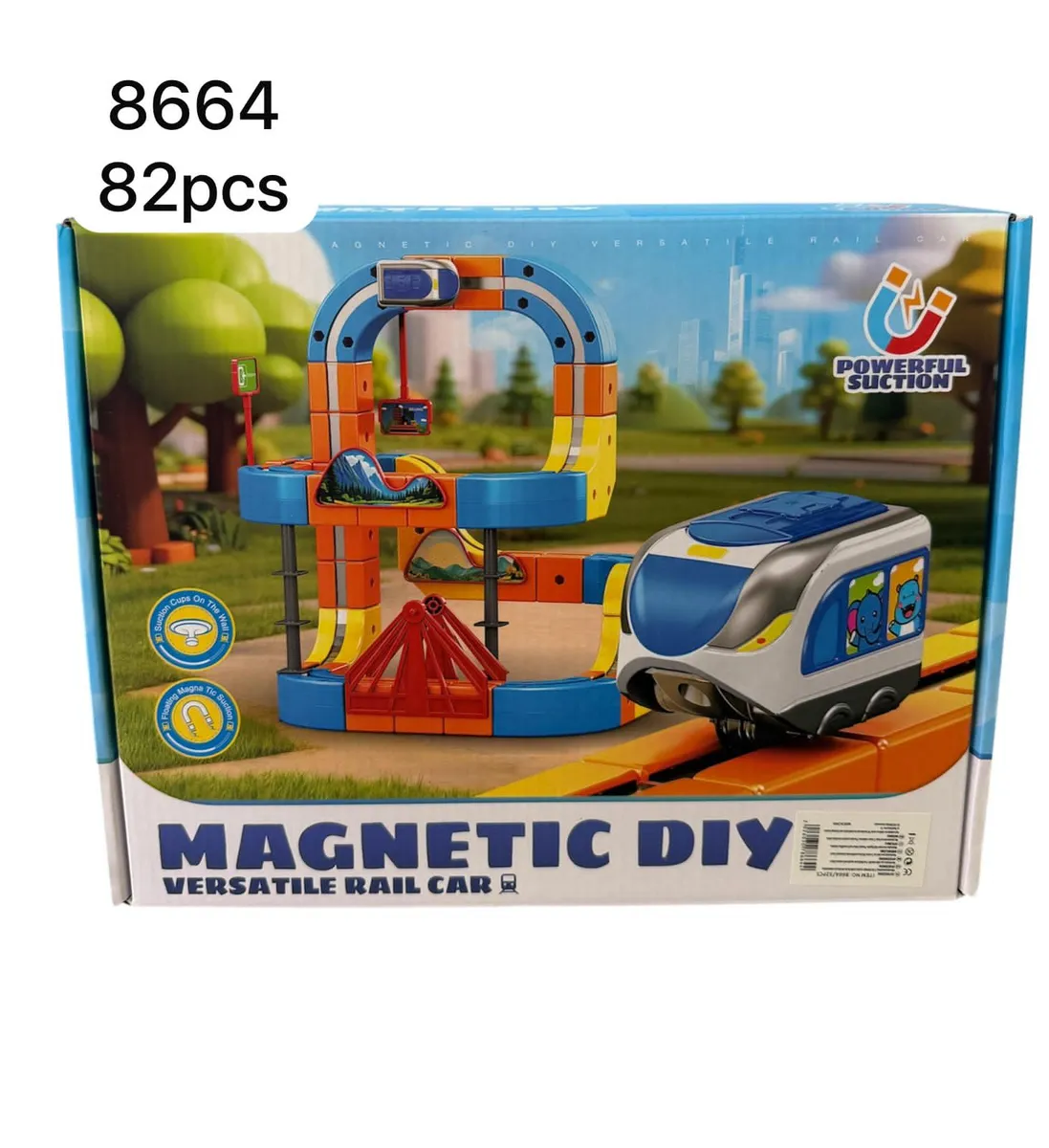 Magnetyczna Zabawka Kolejowa DIY 82 elementów