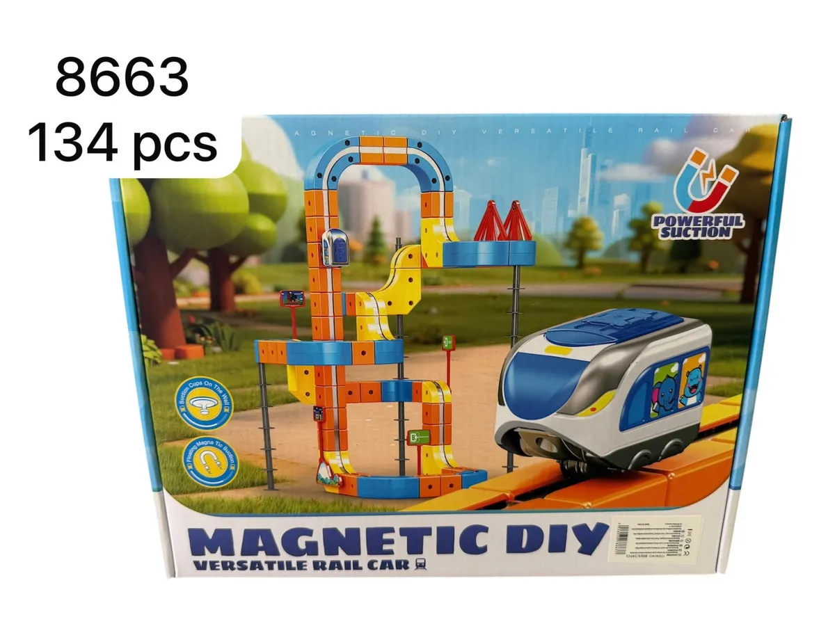 Magnetyczna Zabawka Kolejka DIY 134 elementów 86663