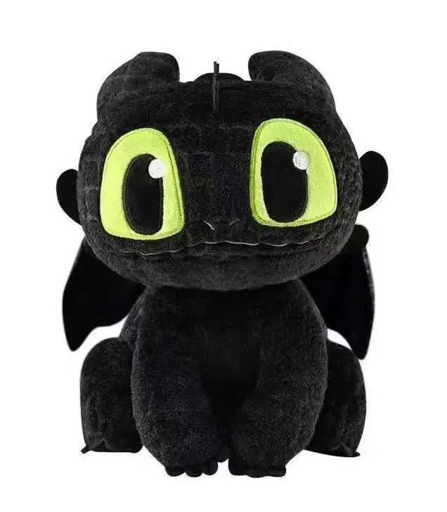 Maskotka smok Bezogon 40cm czarna z zielonymi oczami