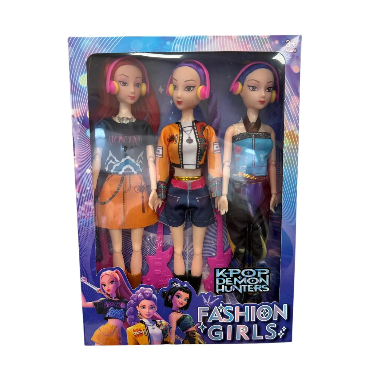 Zestaw 3 Lalek Kpop Demon Hunters Fashion Girls