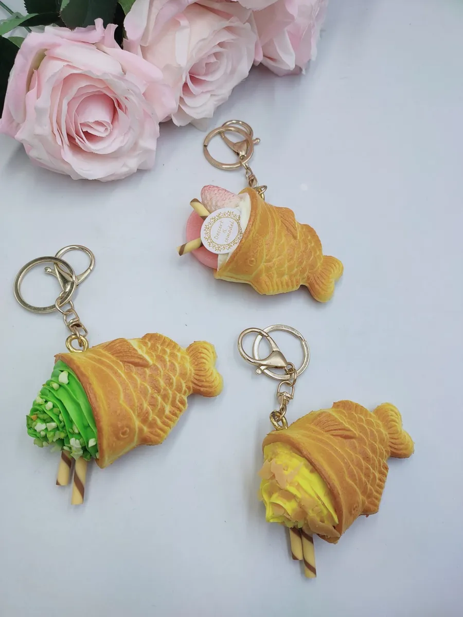 Brelok zabawka Taiyaki z kremem różne warianty