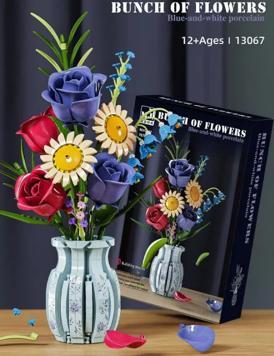 Zestaw klocków Bunch of Flowers Blue-and-White Porcelain