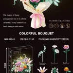 Zestaw klocków kwiatowy bukiet Colorful Bouquet 1154 el. 26cm