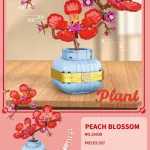 Zestaw klocków Plant Peach Blossom 337 pcs czerwony kwiat