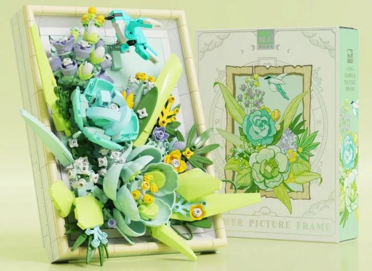 Zestaw klocków Flower Picture Frame kwiaty miętowe