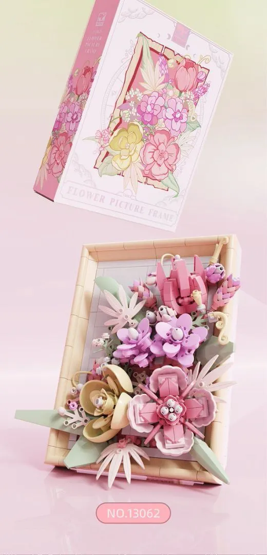 Zestaw Klocków Flower Picture Frame Różowe Kwiaty