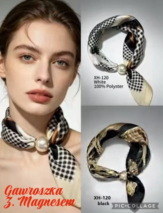 Gawroszka z magnesem czarno-biała XH-120 100% poliester