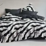 Komplet pościeli Milano 5D Satyna 200/220cm Czarno-biały