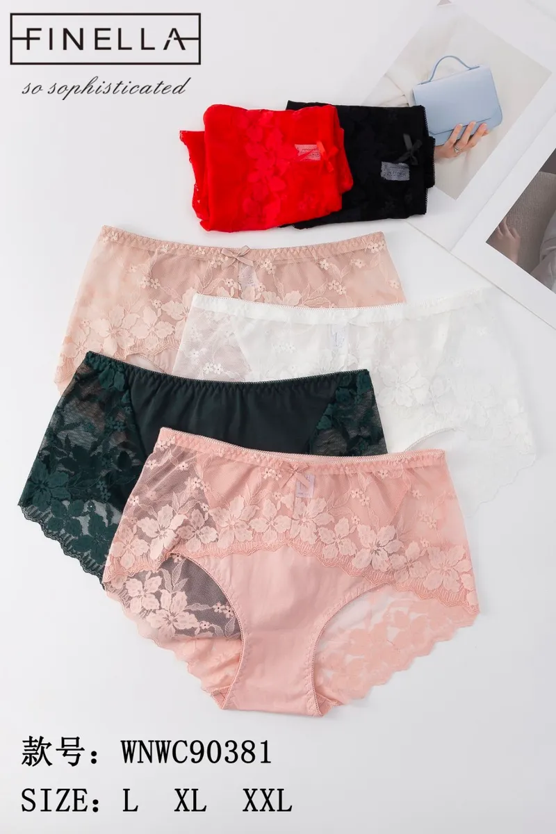 Finella Majtki Damskie Koronkowe Różowe L XL XXL