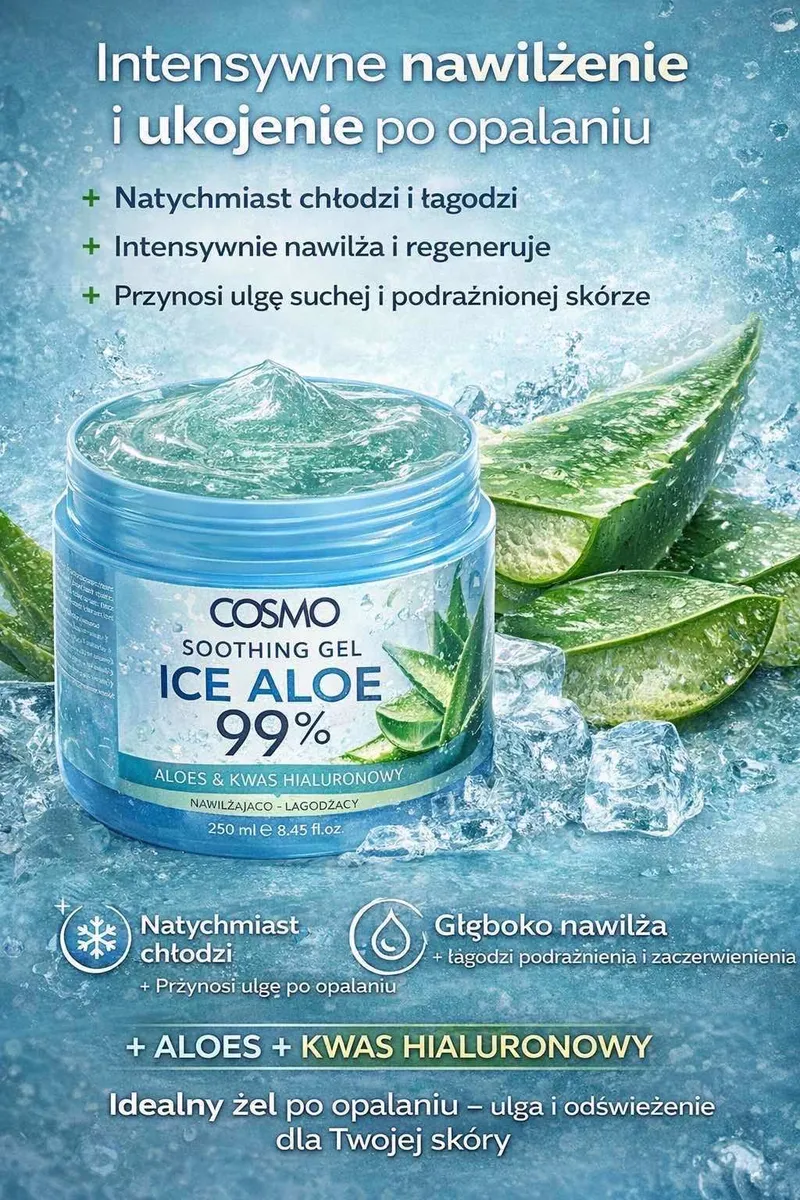 COSMO Ice Aloe 99% Żel chłodząco-nawilżający 250ml