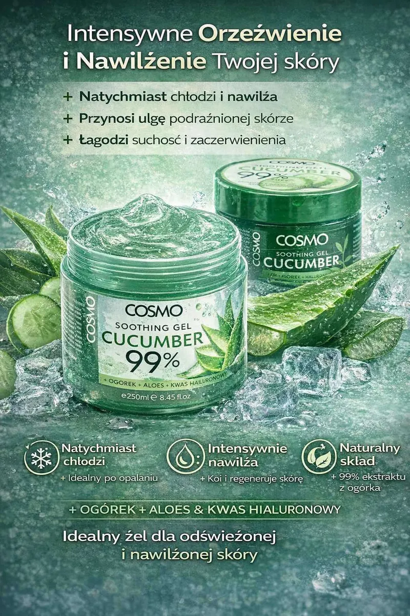 Cosmo Soothing Gel Cucumber 99% 250ml chłodząco-nawilżający