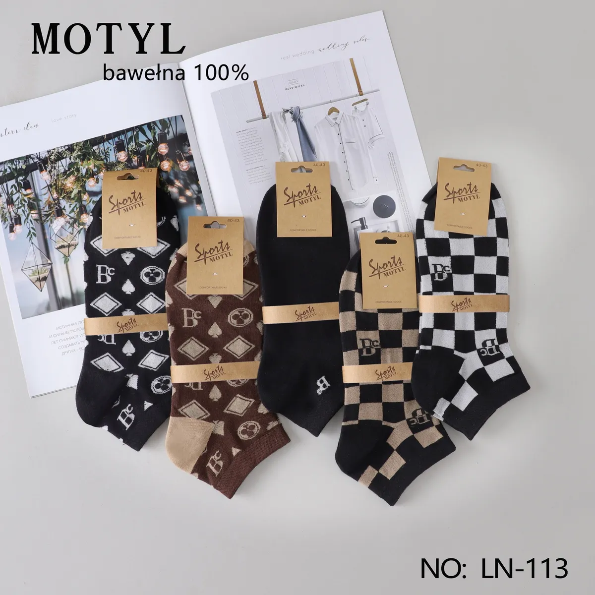 Skarpetki Sportyl Motyl 100% bawełna wzór 40-43