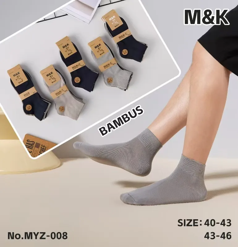 Skarpetki bambusowe M&K szare granatowe 40-46