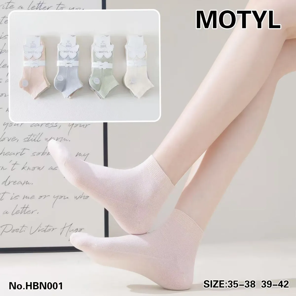 Motylki Skarpetki Krótkie Pastelowe 35-38/39-42