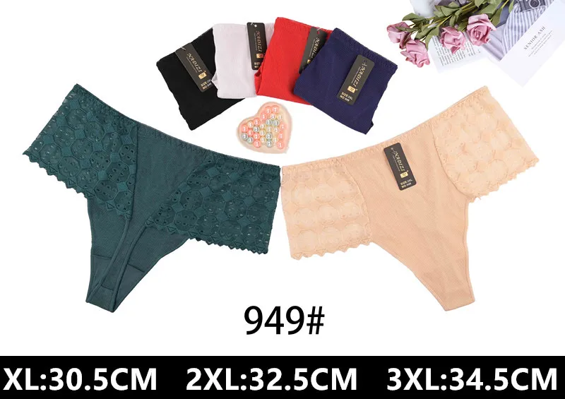 Stringi damskie koronkowe XL-3XL 30.5-34.5cm model 949