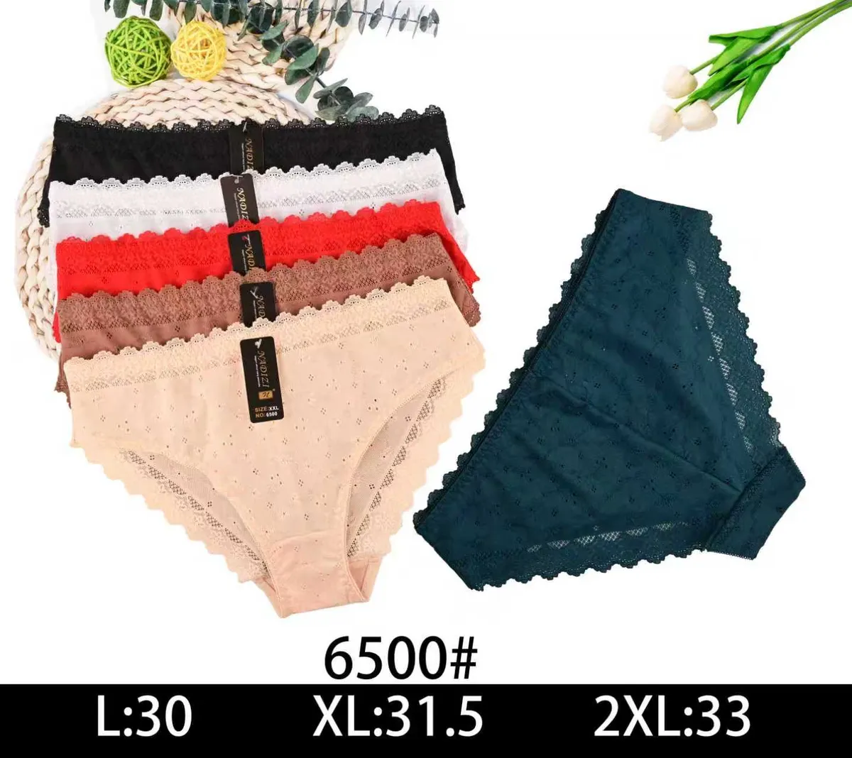 Damskie Majtki Koronkowe Mix Kolorów Rozmiary L-XXL