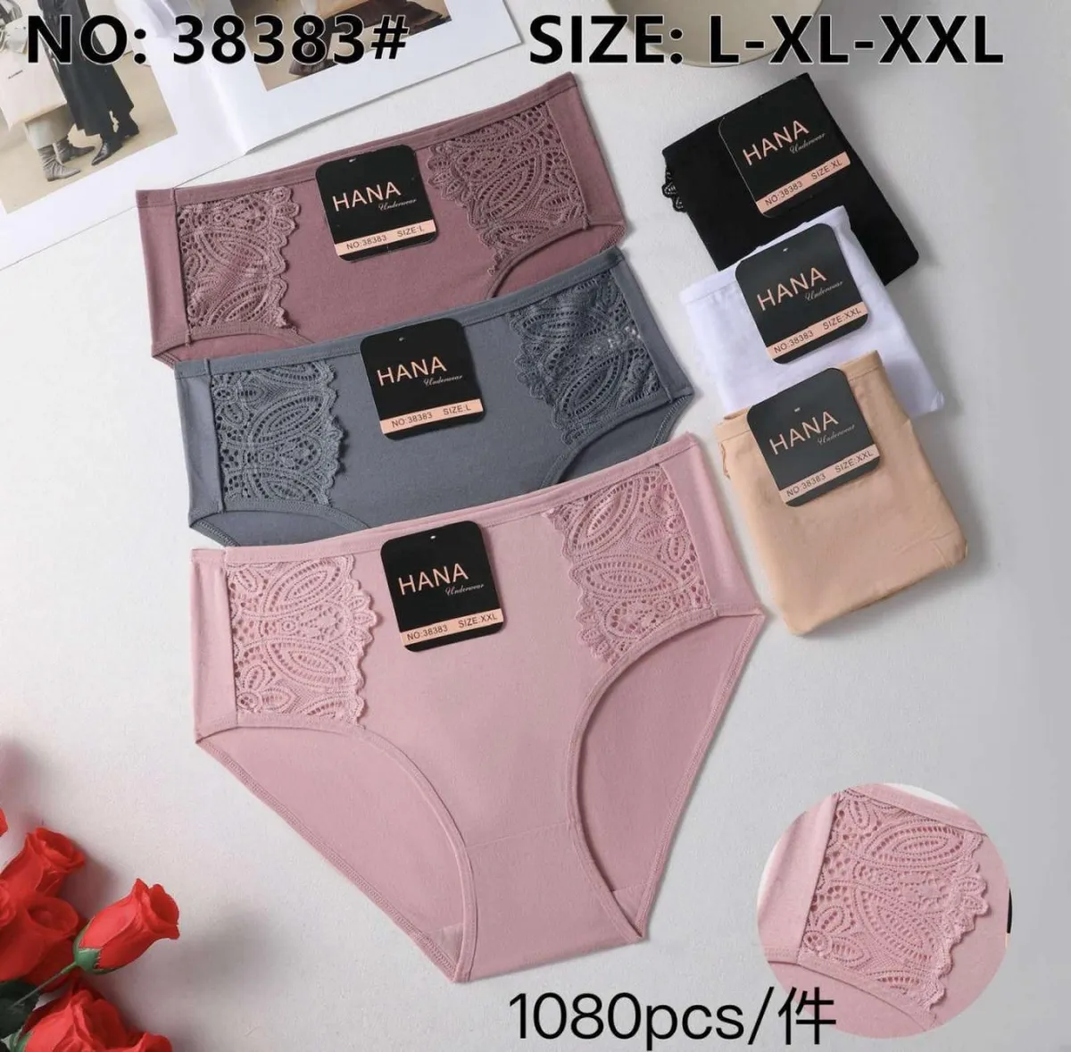 Hana Majtki Damskie z Koronkami L-XL-XXL-XXLXL Różne Kolory
