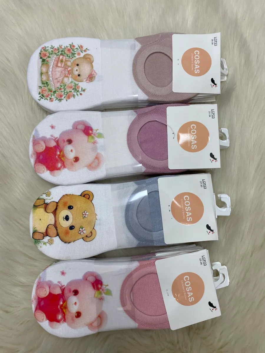 Skarpetki Cosas z Misiem Kawaii Różowe L23-30