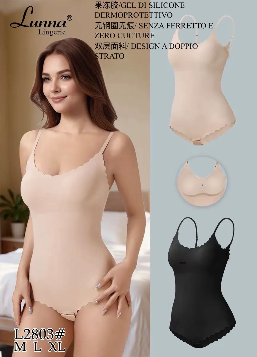 Luna Lingerie Body Beżowe M/L/XL Silikonowe Bez Drutów