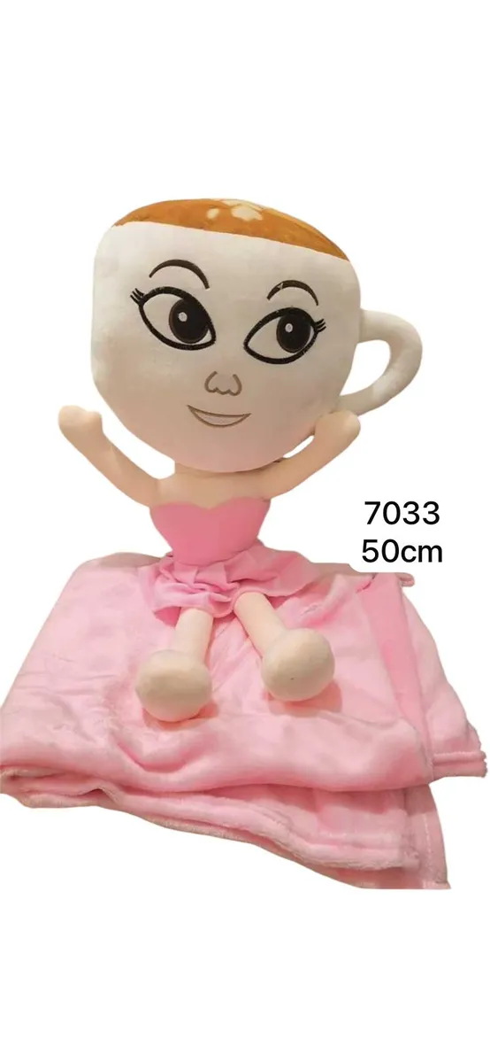 Maskotka Filiżanka z Kocykiem Różowa 50cm