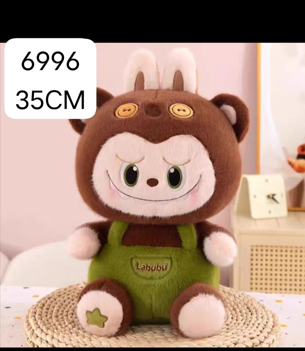 Maskotka Labubu Brązowa z Kombinezonem 35cm