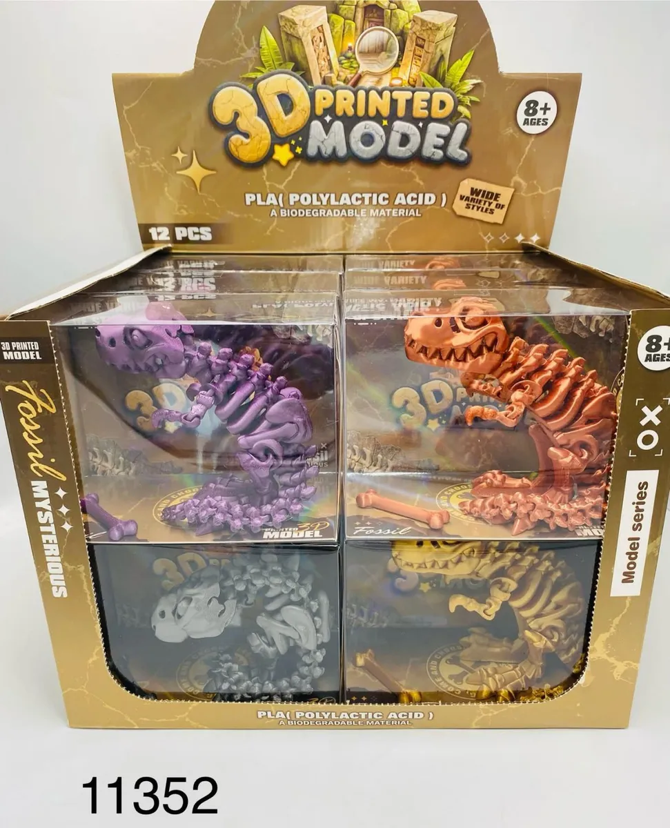 Zestaw figurek 3D dinozaurów Fossil PLA 12 szt