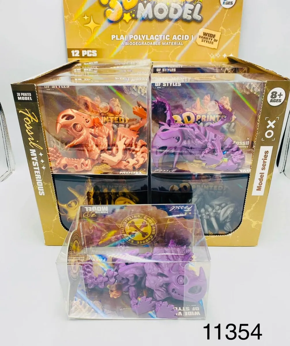 Zestaw 12 figurek 3D Model Mystery Fossil Fioletowa 8+